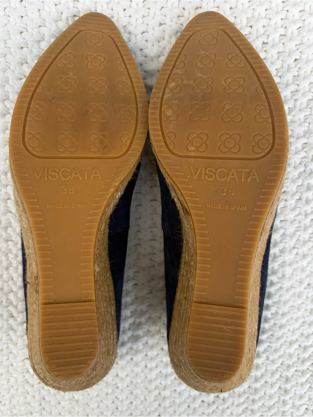 VISCATA Barcelona Navy Suede Espadrille Wedge Pumps EU 38 US 7.5 Made in Spain